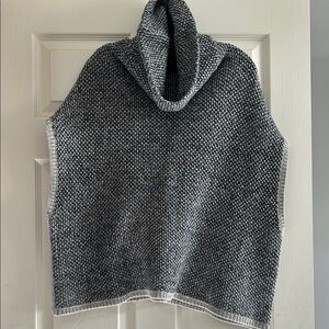 GAP Cowl Neck Poncho Style Sweater Navy Blue and Gray Small